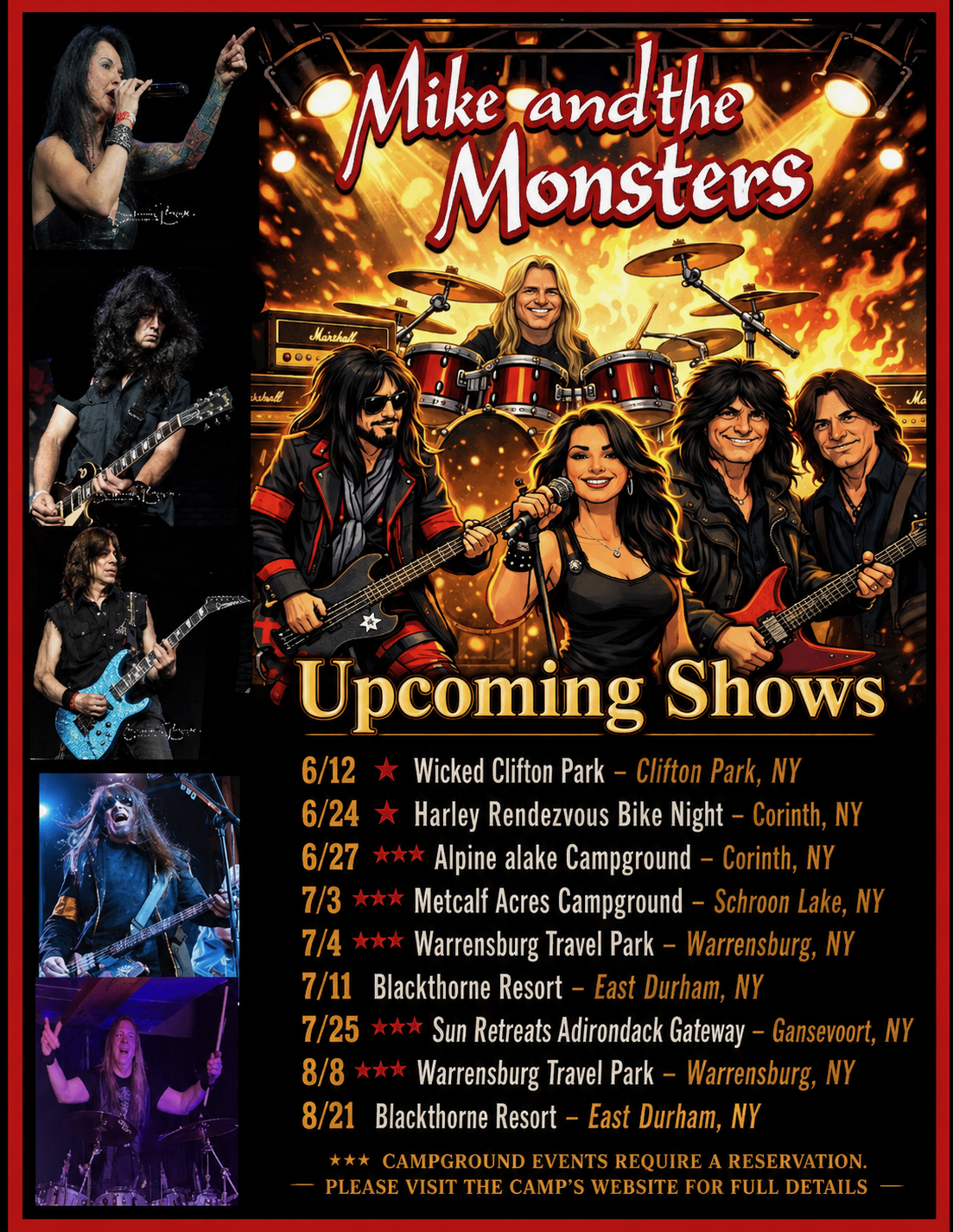 Mike and the Monsters 2026 show dates — Art by MJ